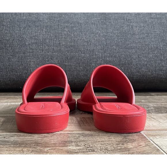 $995 NIB Ferragamo Mens Giuneva Logo Red Embossed Slides US Size 12 E main image 7